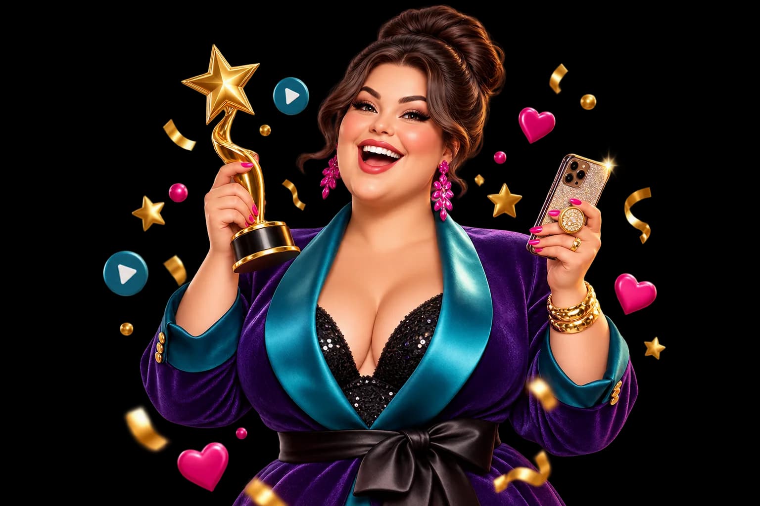 FatLady celebrating at the social awards ceremony