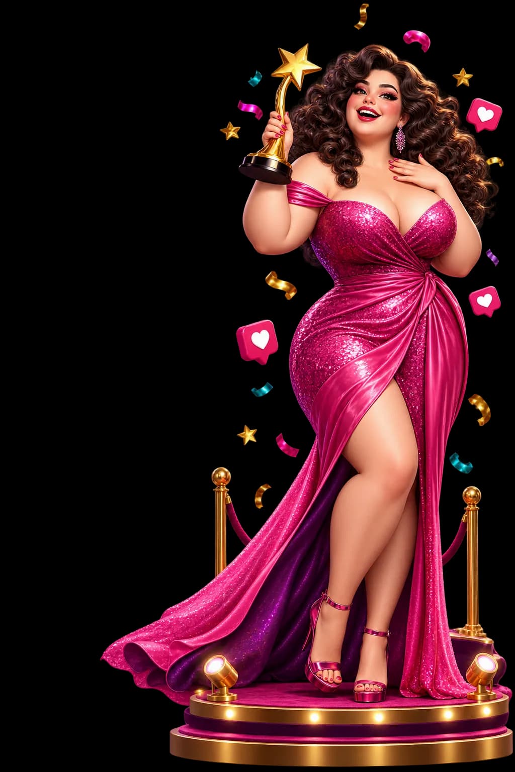 FatLady accepting a golden social award